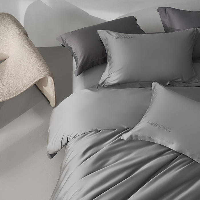 91家纺网 家纺一手货源 找家纺 轩和家居 2025新款LF80支超细旦天丝棉四件套 雾锻银