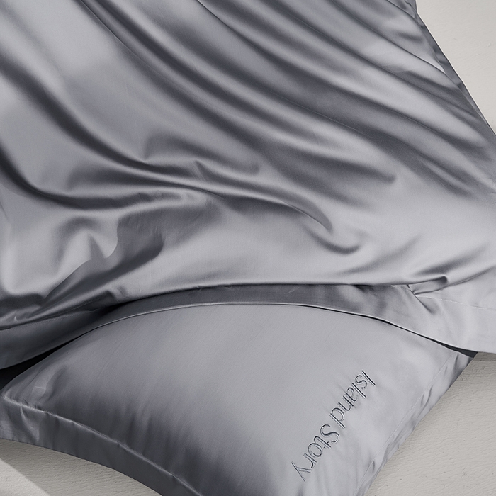 91家纺网 家纺一手货源 找家纺 轩和家居 2025新款LF80支超细旦天丝棉四件套 夜泊灰