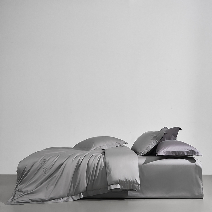 91家纺网 家纺一手货源 找家纺 轩和家居 2025新款LF80支超细旦天丝棉四件套 雾锻银