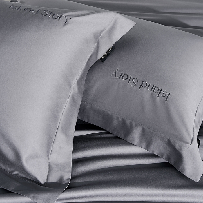 91家纺网 家纺一手货源 找家纺 轩和家居 2025新款LF80支超细旦天丝棉四件套 夜泊灰