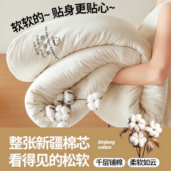 （總）2025新款A(yù)類100%新疆棉花被被子被芯冬被春秋被夏被墊被空調(diào)被