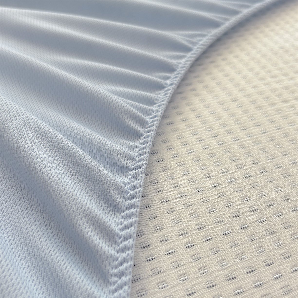 91家纺网 家纺一手货源 找家纺 宜派家纺 2025新款高分子凉感丝床裙凉席三件套系列 可爱熊-蓝 床笠款