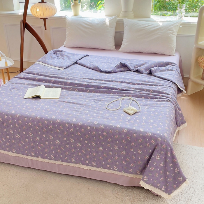 91家纺网 家纺一手货源 找家纺 集布 2025新款100%全棉双层纱花边款夏被夏凉被 梦华录