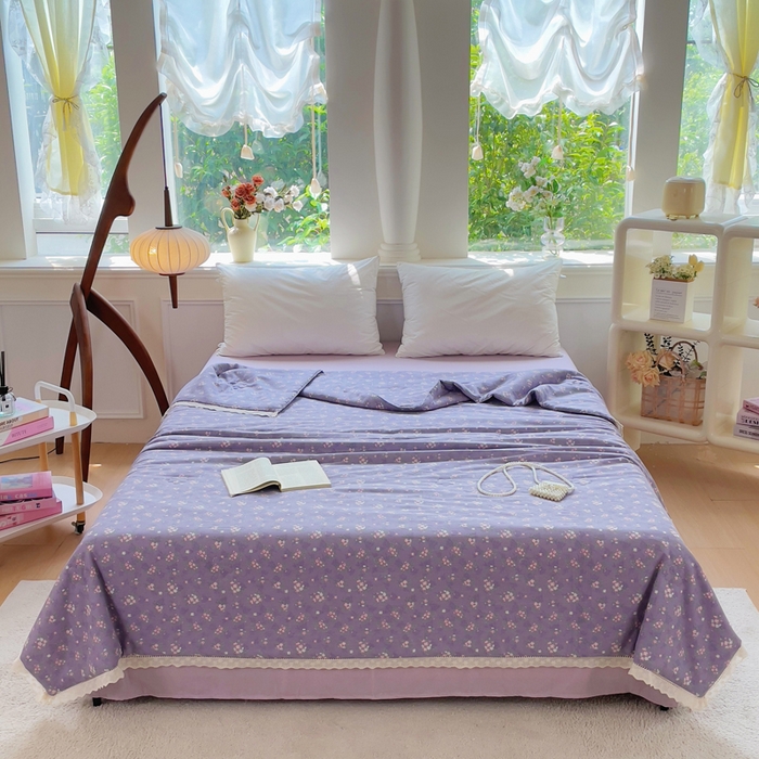 集布 2025新款100%全棉双层纱花边款夏被夏凉被 梦华录