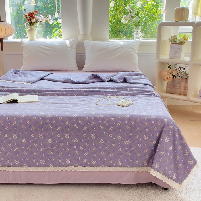 91家纺网 家纺一手货源 找家纺 集布 2025新款100%全棉双层纱花边款夏被夏凉被 梦华录