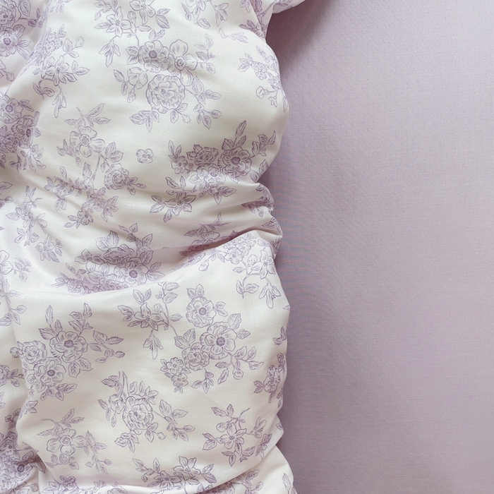 91家纺网 家纺一手货源 找家纺 集布 2025新款活性印染全棉双层纱四件套 素影繁花浅紫