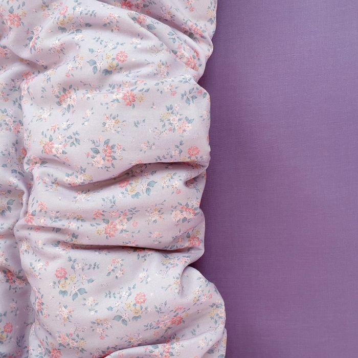 91家纺网 家纺一手货源 找家纺 集布 2025新款活性印染全棉双层纱四件套 花漾漫记紫