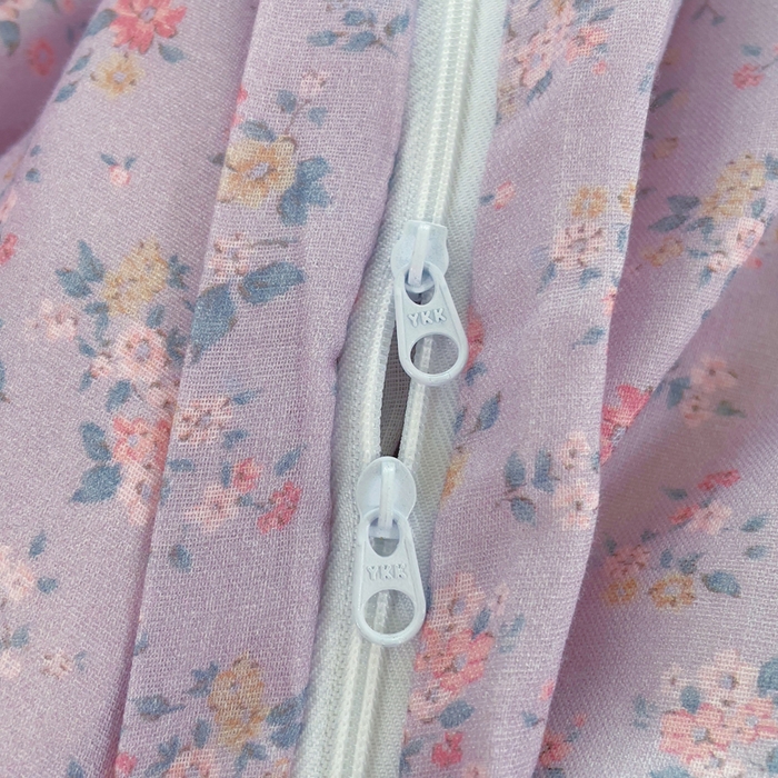 91家纺网 家纺一手货源 找家纺 集布 2025新款活性印染全棉双层纱四件套 花漾漫记紫