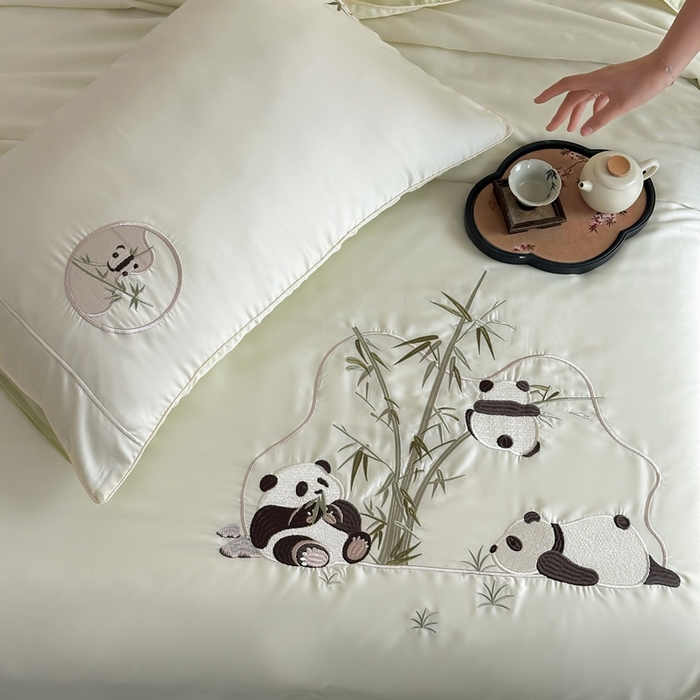 91家纺网 家纺一手货源 找家纺 （总）西西家居 2025春夏新款60支兰精天丝竹韵熊猫夏被夏凉被空调被