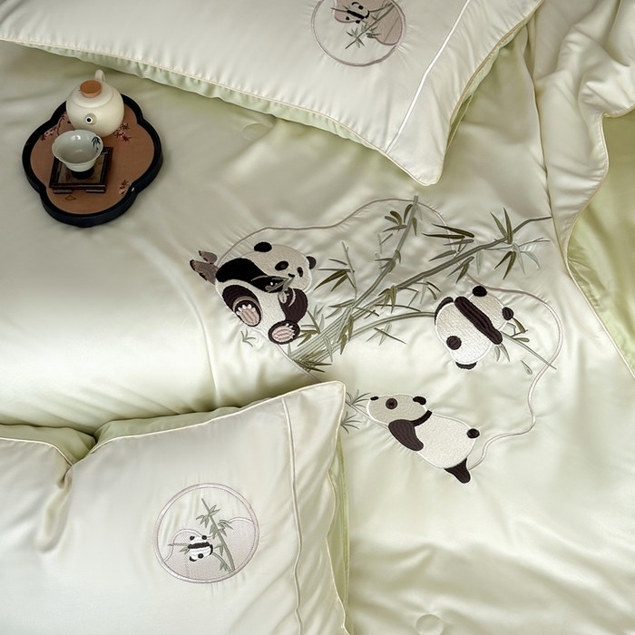 91家纺网 家纺一手货源 找家纺 （总）西西家居 2025春夏新款60支兰精天丝竹韵熊猫夏被夏凉被空调被