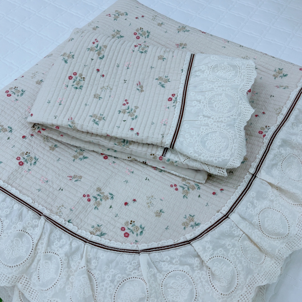 91家纺网 家纺一手货源 找家纺 （总）暖居 2025新款法式13370高密小碎花40支全棉纯棉床盖四件套