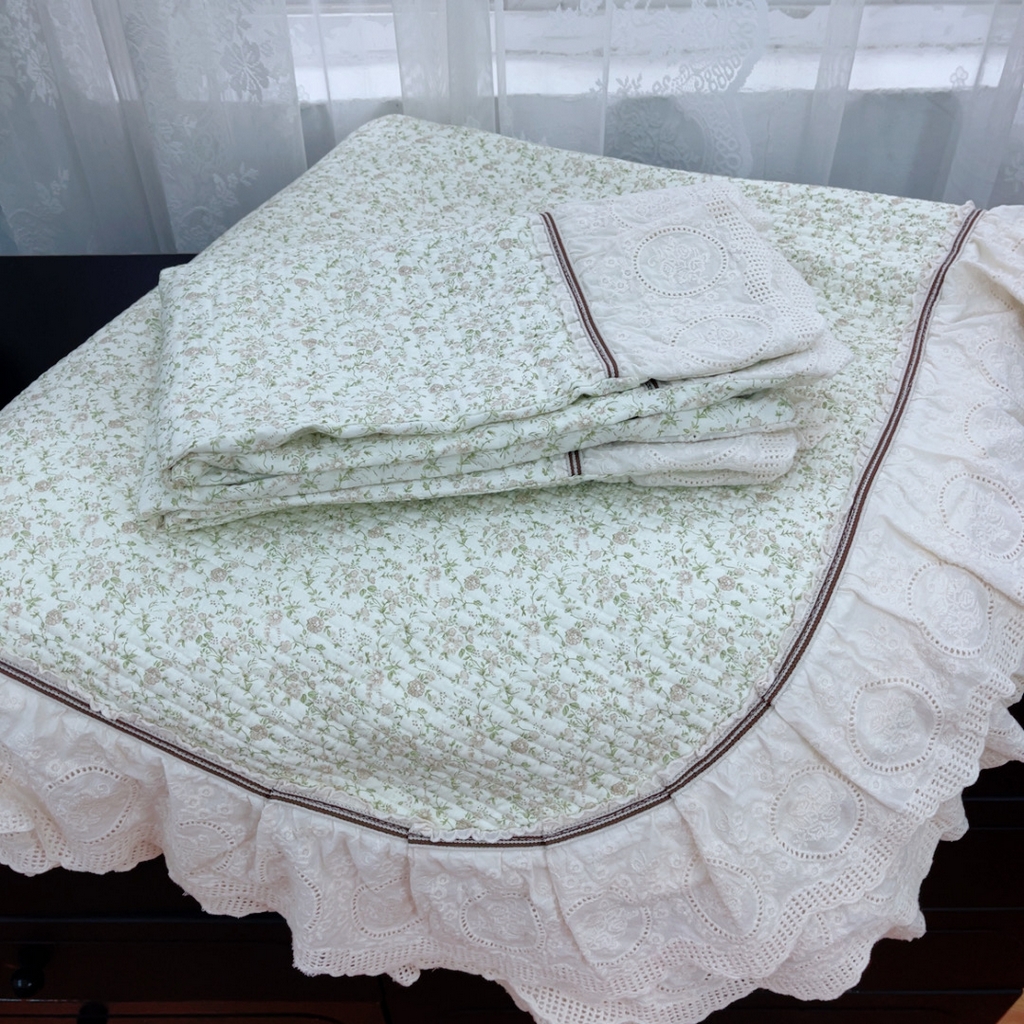 91家纺网 家纺一手货源 找家纺 （总）暖居 2025新款法式13370高密小碎花40支全棉纯棉床盖四件套