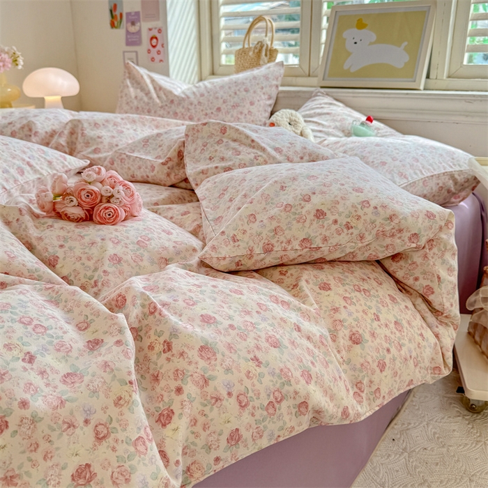 91家纺网 家纺一手货源 找家纺 多品家纺 2025春夏新款超柔云感水洗棉单被套 被套单件 春风觅影