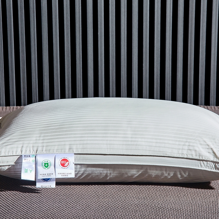 91家纺网 家纺一手货源 找家纺 （总）静若居羽绒被壳 2023新款 全棉缎条羽绒枕缎纹羽绒枕立体羽绒枕