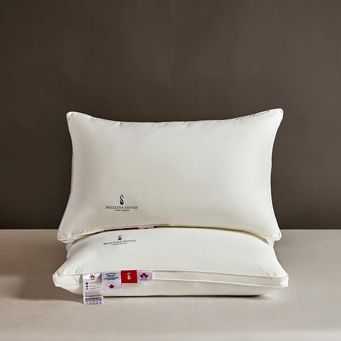 91家纺网 家纺一手货源 找家纺 静若居羽绒被壳 2025新款高端抗菌可水洗鹅绒枕头护颈枕助睡眠家用酒店高端羽绒软枕 中枕一只 48*74cm