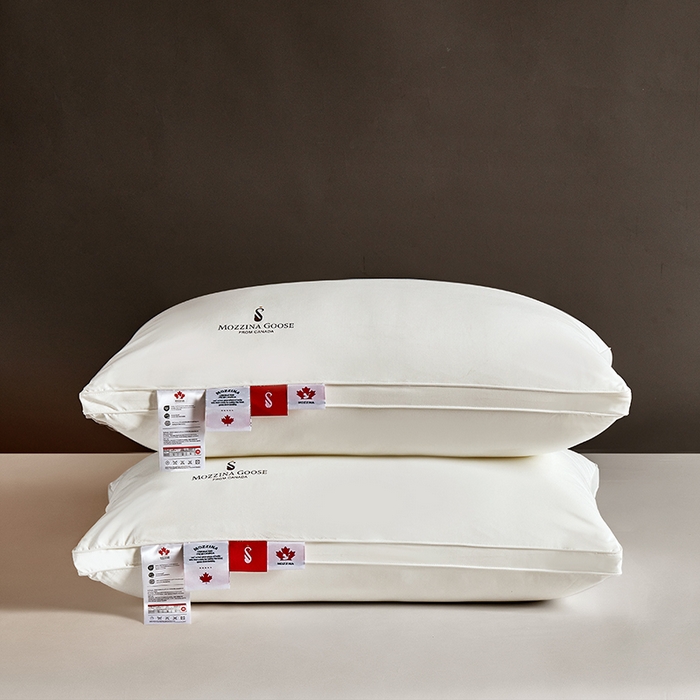 91家纺网 家纺一手货源 找家纺 静若居羽绒被壳 2025新款高端抗菌可水洗鹅绒枕头护颈枕助睡眠家用酒店高端羽绒软枕 中枕一只 48*74cm