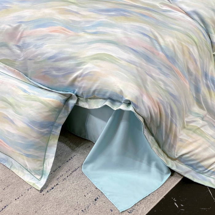 91家纺网 家纺一手货源 找家纺 （总）大麦乐田 2025新款数码印花一字绣宽边四件套