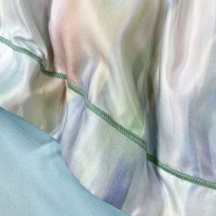 91家纺网 家纺一手货源 找家纺 （总）大麦乐田 2025新款数码印花一字绣宽边四件套