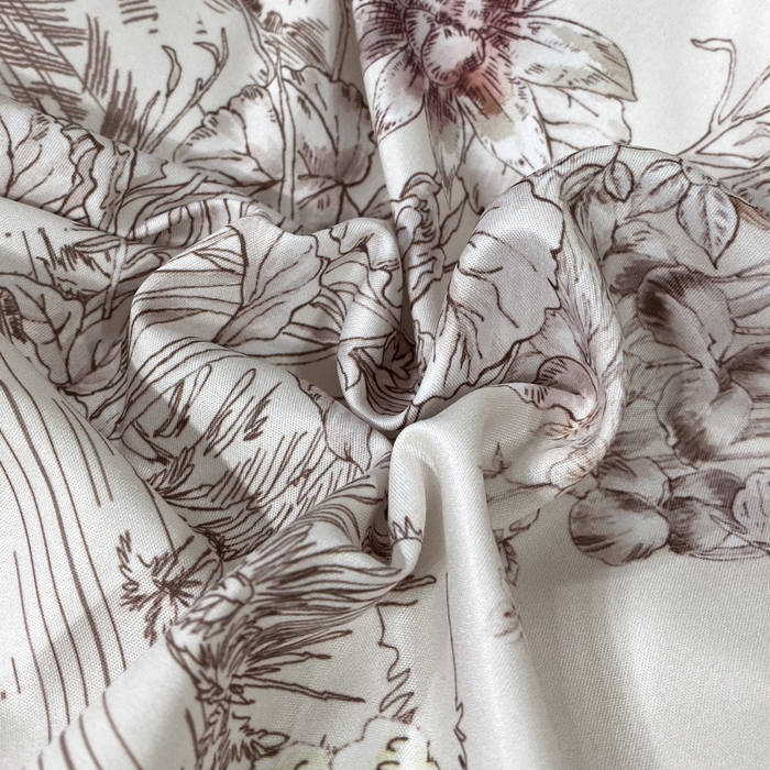 91家纺网 家纺一手货源 找家纺 大麦乐田 2025新款数码印花一字绣宽边四件套 寻觅 灰咖