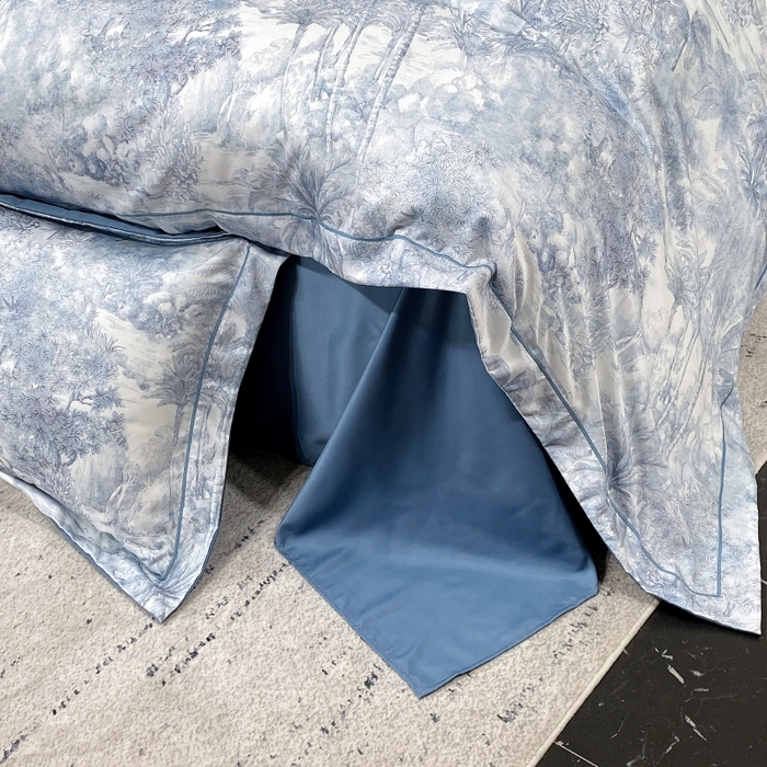 91家纺网 家纺一手货源 找家纺 大麦乐田 2025新款数码印花一字绣宽边四件套 梦境 兰