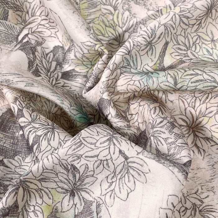 91家纺网 家纺一手货源 找家纺 大麦乐田 2025新款数码印花一字绣宽边四件套 梦境 灰咖