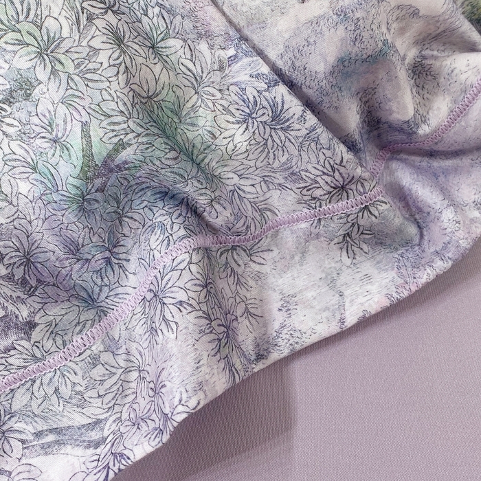 91家纺网 家纺一手货源 找家纺 大麦乐田 2025新款数码印花一字绣宽边四件套 梦境 紫