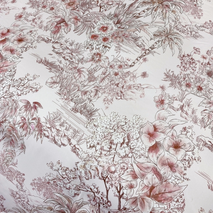 91家纺网 家纺一手货源 找家纺 大麦乐田 2025新款数码印花一字绣宽边四件套 寻觅 红