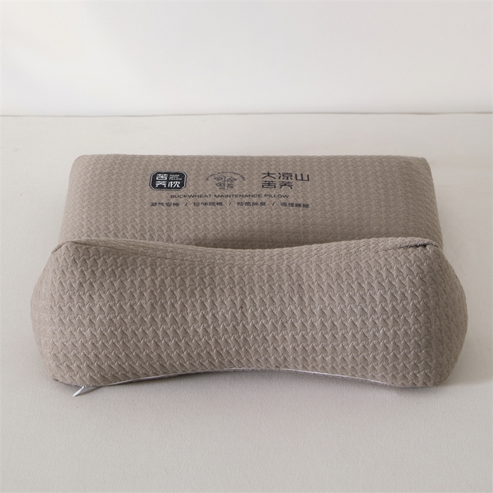 91家纺网 家纺一手货源 找家纺 大熊枕芯 2025新款大凉山苦荞全荞麦壳 三角组合款荞麦枕 咖色/只