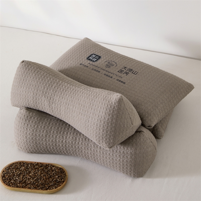 91家纺网 家纺一手货源 找家纺 大熊枕芯 2025新款大凉山苦荞全荞麦壳 三角组合款荞麦枕 咖色/对