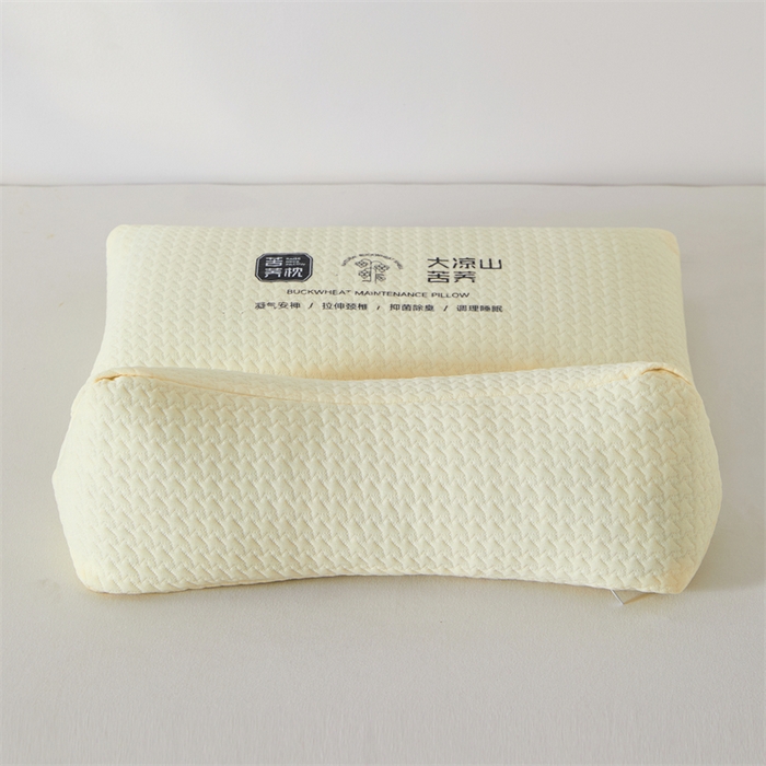 91家纺网 家纺一手货源 找家纺 大熊枕芯 2025新款大凉山苦荞全荞麦壳 三角组合款荞麦枕 米白/对