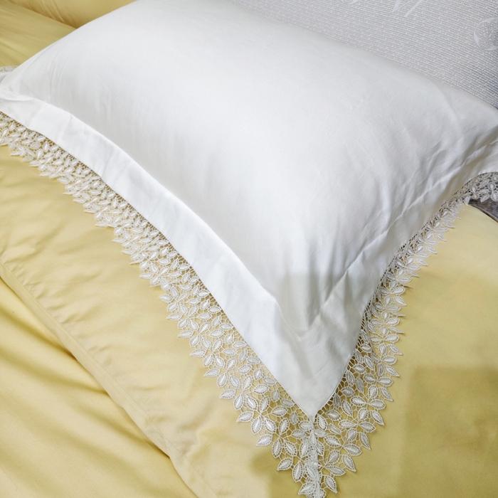 91家纺网 家纺一手货源 找家纺 （总）澜屿 新款全棉100支白色花边纯色单品短枕套枕头套