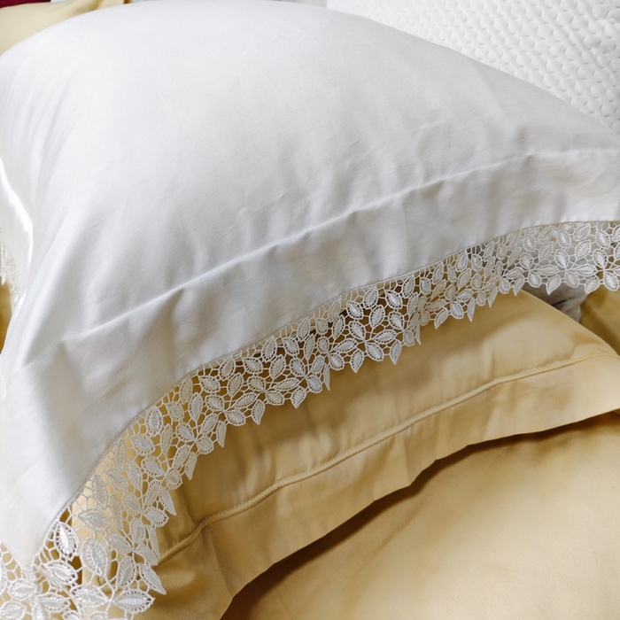 91家纺网 家纺一手货源 找家纺 （总）澜屿 新款全棉100支白色花边纯色单品短枕套枕头套