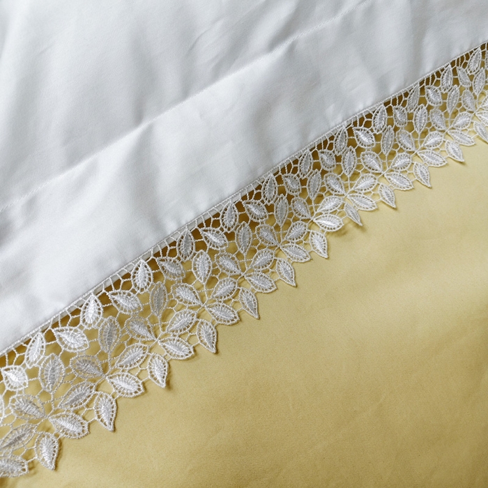 91家纺网 家纺一手货源 找家纺 （总）澜屿 新款全棉100支白色花边纯色单品短枕套枕头套