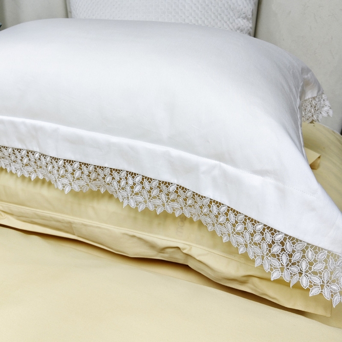 91家纺网 家纺一手货源 找家纺 （总）澜屿 新款全棉100支白色花边纯色单品短枕套枕头套