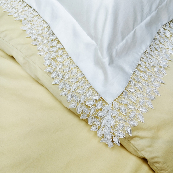 91家纺网 家纺一手货源 找家纺 （总）澜屿 新款全棉100支白色花边纯色单品短枕套枕头套