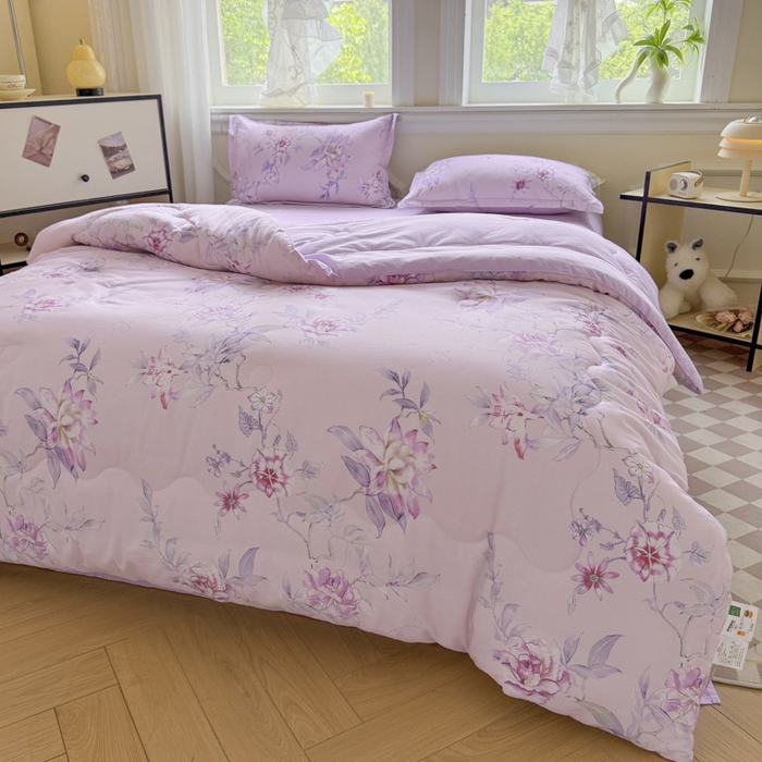 91家纺网 家纺一手货源 找家纺 善嘉澜家纺旗舰店 2025新款全棉A类直播热款全网最低价春秋被 海棠听风