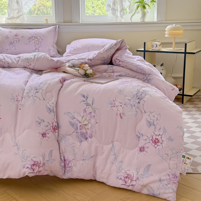 91家纺网 家纺一手货源 找家纺 善嘉澜家纺旗舰店 2025新款全棉A类直播热款全网最低价春秋被 海棠听风