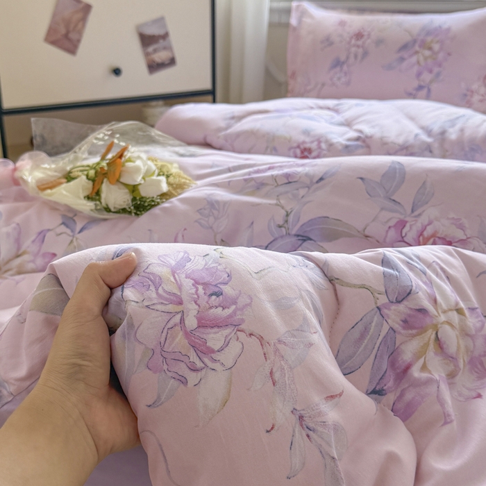 91家纺网 家纺一手货源 找家纺 善嘉澜家纺旗舰店 2025新款全棉A类直播热款全网最低价春秋被 海棠听风