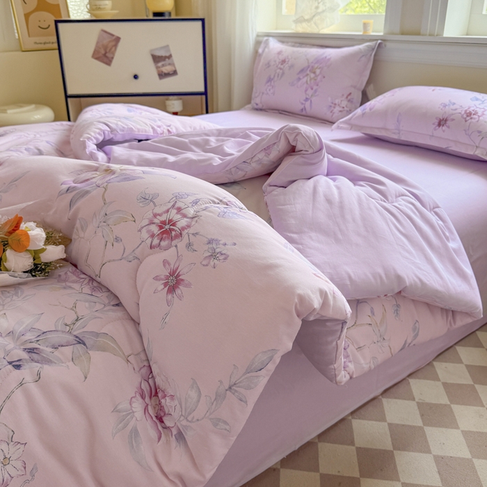 91家纺网 家纺一手货源 找家纺 善嘉澜家纺旗舰店 2025新款全棉A类直播热款全网最低价春秋被 海棠听风