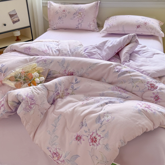 91家纺网 家纺一手货源 找家纺 善嘉澜家纺旗舰店 2025新款全棉A类直播热款全网最低价春秋被 海棠听风