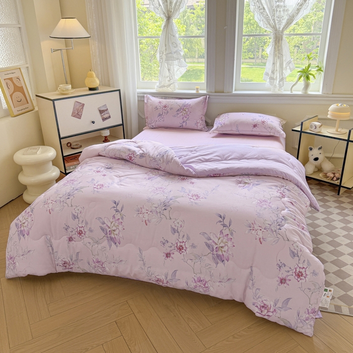 91家纺网 家纺一手货源 找家纺 善嘉澜家纺旗舰店 2025新款全棉A类直播热款全网最低价春秋被 海棠听风