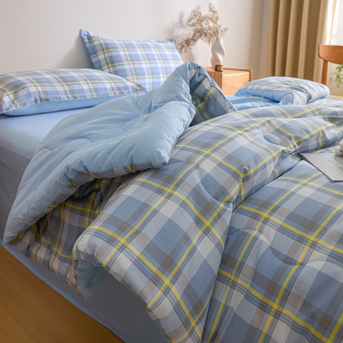 91家纺网 家纺一手货源 找家纺 善嘉澜家纺旗舰店 2025新款全棉A类直播热款全网最低价春秋被 松韵蓝