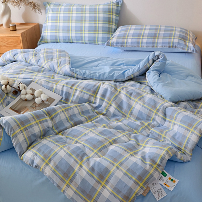 91家纺网 家纺一手货源 找家纺 善嘉澜家纺旗舰店 2025新款全棉A类直播热款全网最低价春秋被 松韵蓝