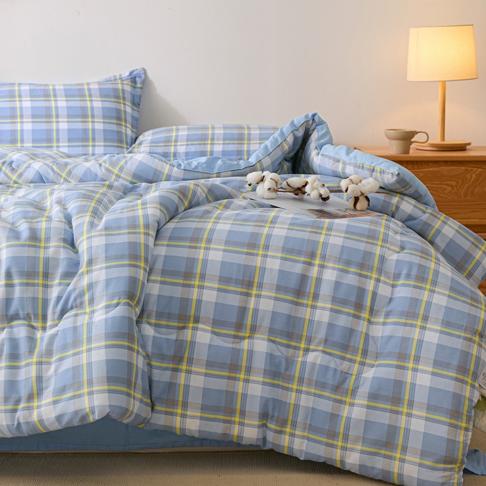 91家纺网 家纺一手货源 找家纺 善嘉澜家纺旗舰店 2025新款全棉A类直播热款全网最低价春秋被 松韵蓝