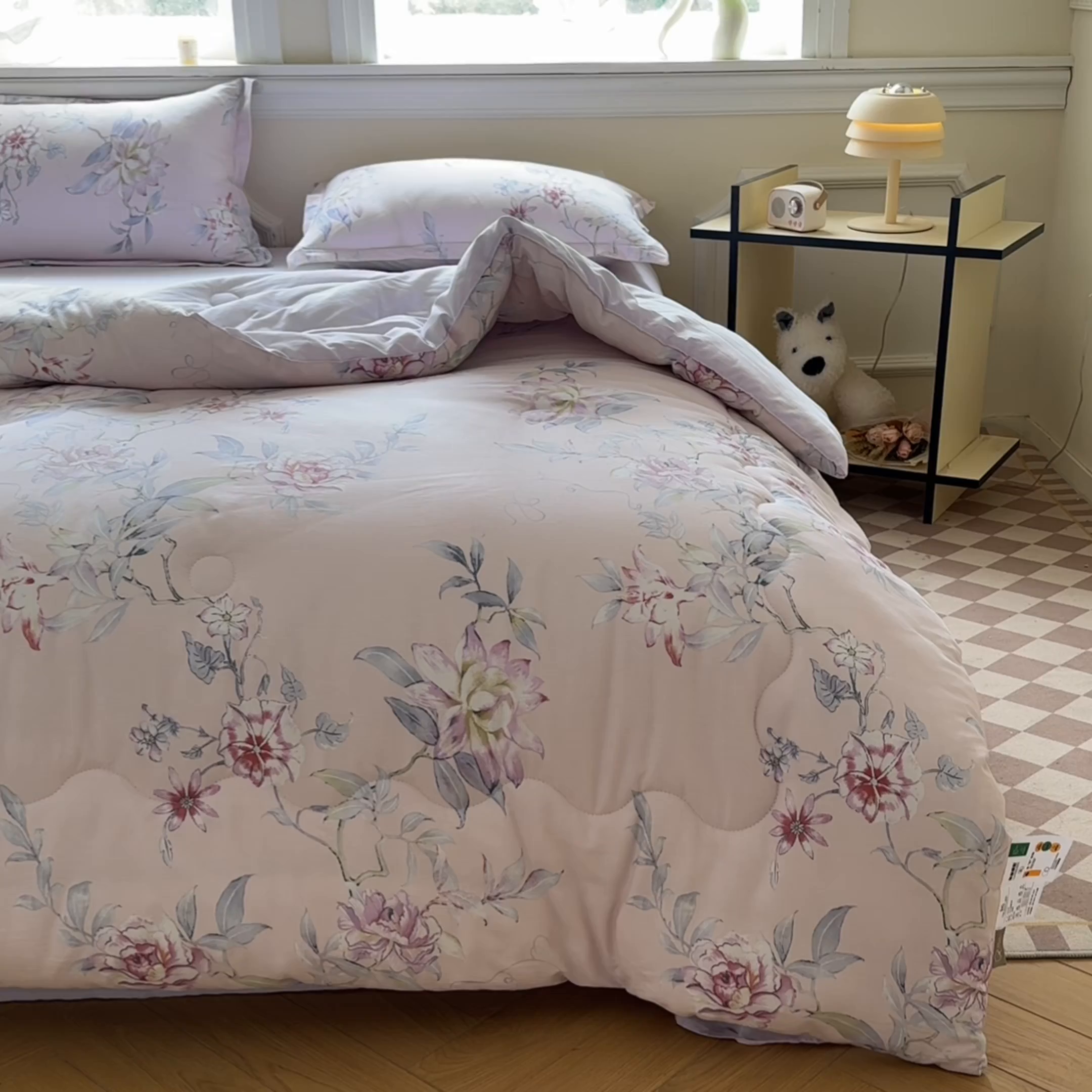 91家纺网 家纺一手货源 找家纺 善嘉澜家纺旗舰店 2025新款全棉A类直播热款全网最低价春秋被 海棠听风