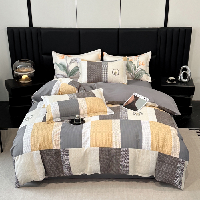 善嘉澜家纺旗舰店 2025 新款全棉直播爆款四件套 布莱克