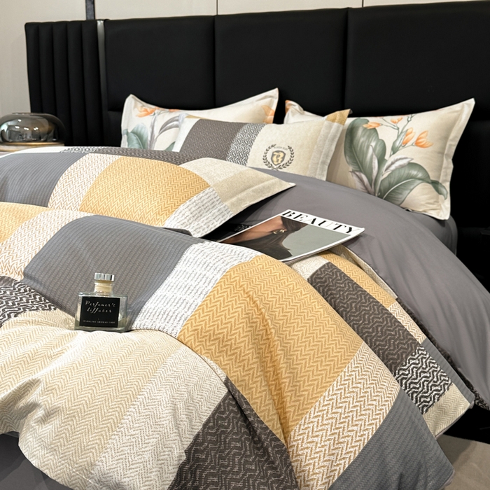 91家纺网 家纺一手货源 找家纺 善嘉澜家纺旗舰店 2025 新款全棉直播爆款四件套 布莱克