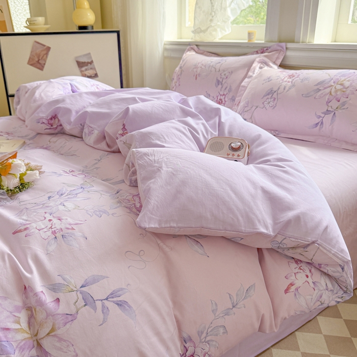 91家纺网 家纺一手货源 找家纺 善嘉澜家纺旗舰店 2025 新款全棉直播爆款四件套 海棠听风