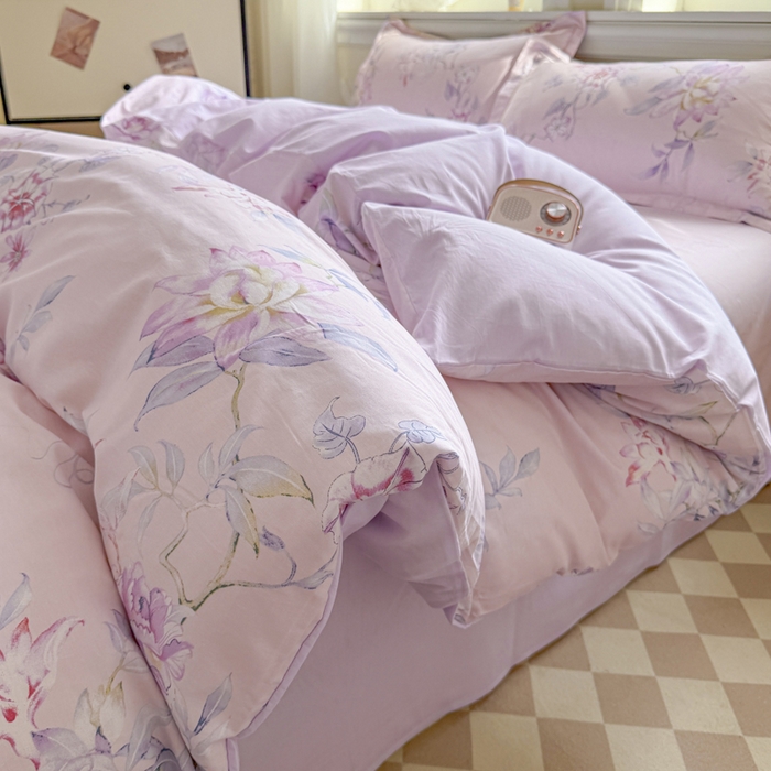 91家纺网 家纺一手货源 找家纺 善嘉澜家纺旗舰店 2025 新款全棉直播爆款四件套 海棠听风