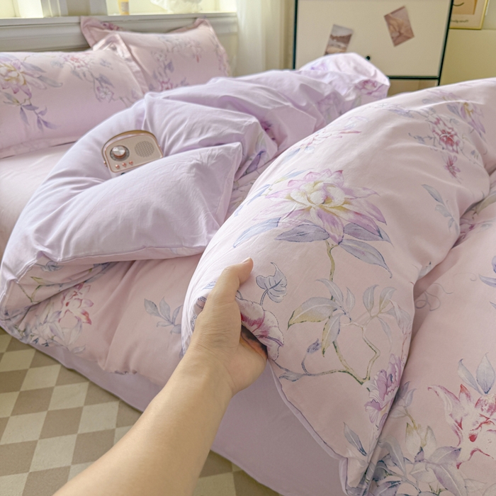 91家纺网 家纺一手货源 找家纺 善嘉澜家纺旗舰店 2025 新款全棉直播爆款四件套 海棠听风